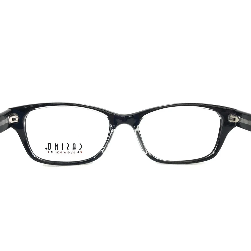 Casino Eyewear Eyeglasses Frames CARTER BLACK/CRYSTAL Cat Eye Full Rim 50-19-140